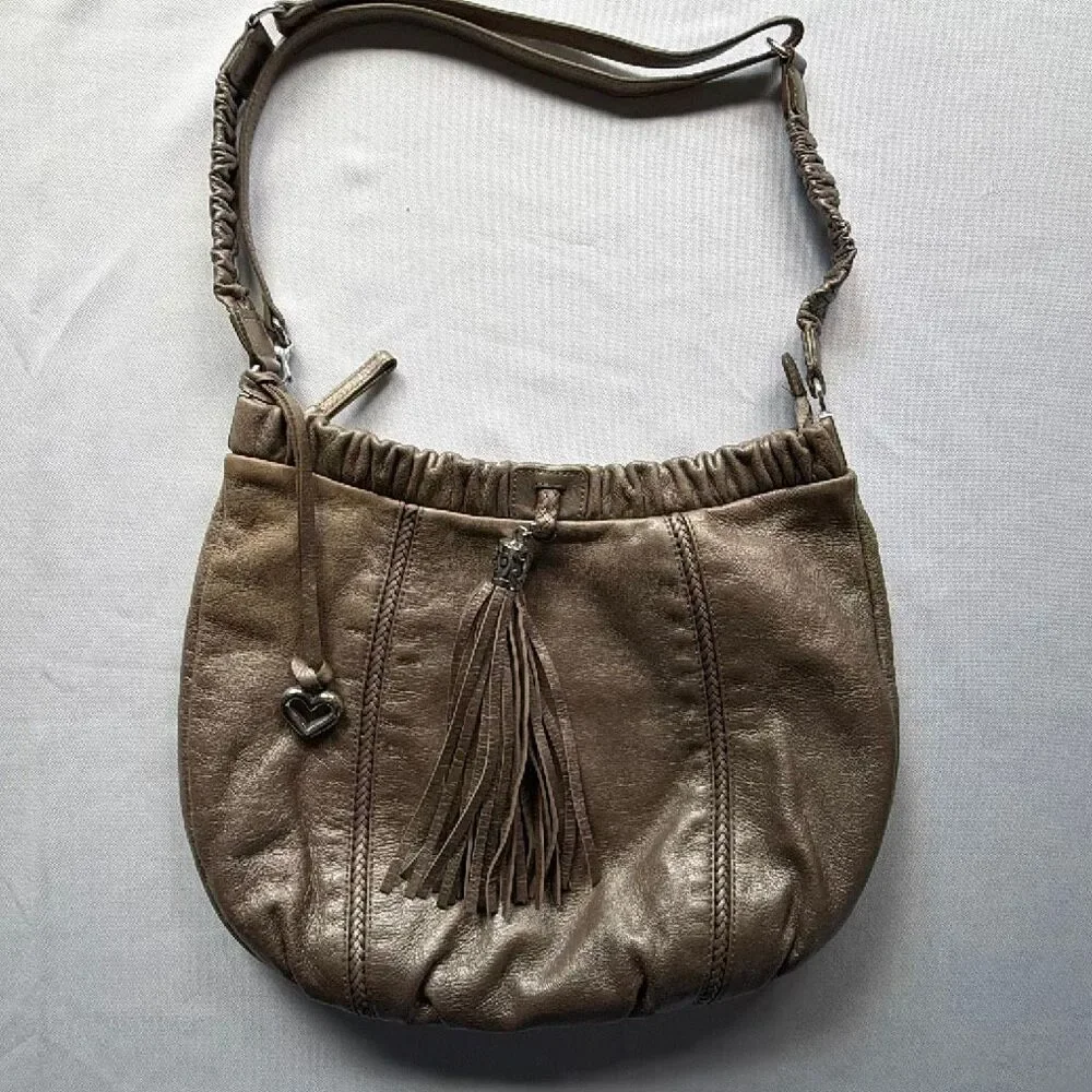 Brighton Bronze Leather Hobo Bag Purse adjustable Strap